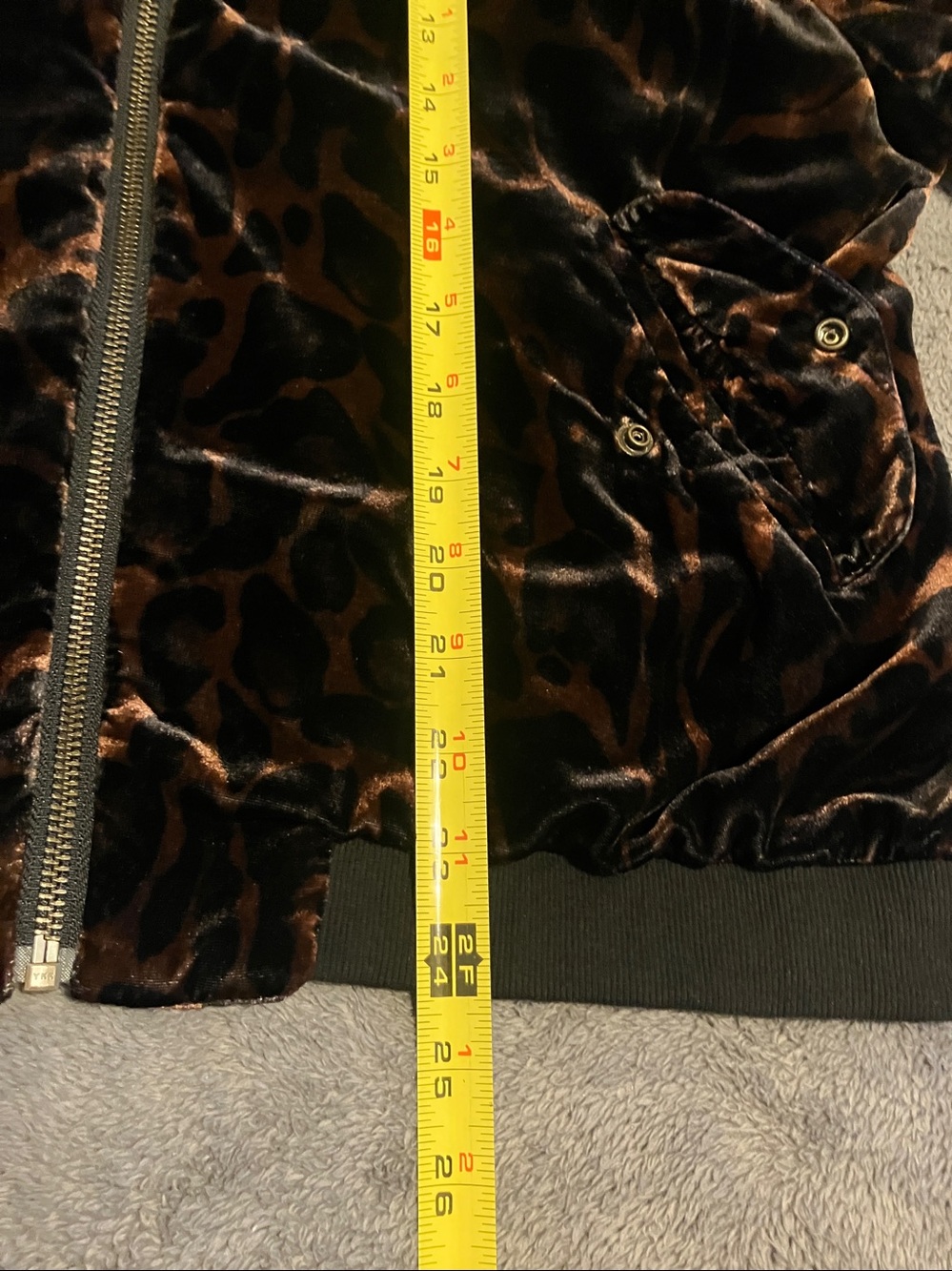 Johnny Was Leopard Velvet Bomber Jacket - Brown/Black - Picture 7 of 10